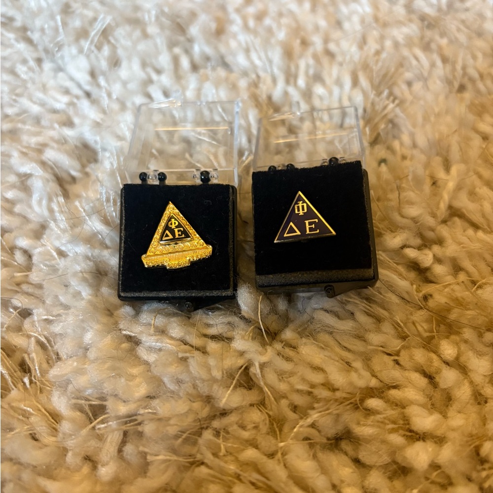 Delta Phi Epsilon Pledge Pin & 10k Gold Sisterhood Badge (C. 2008)
